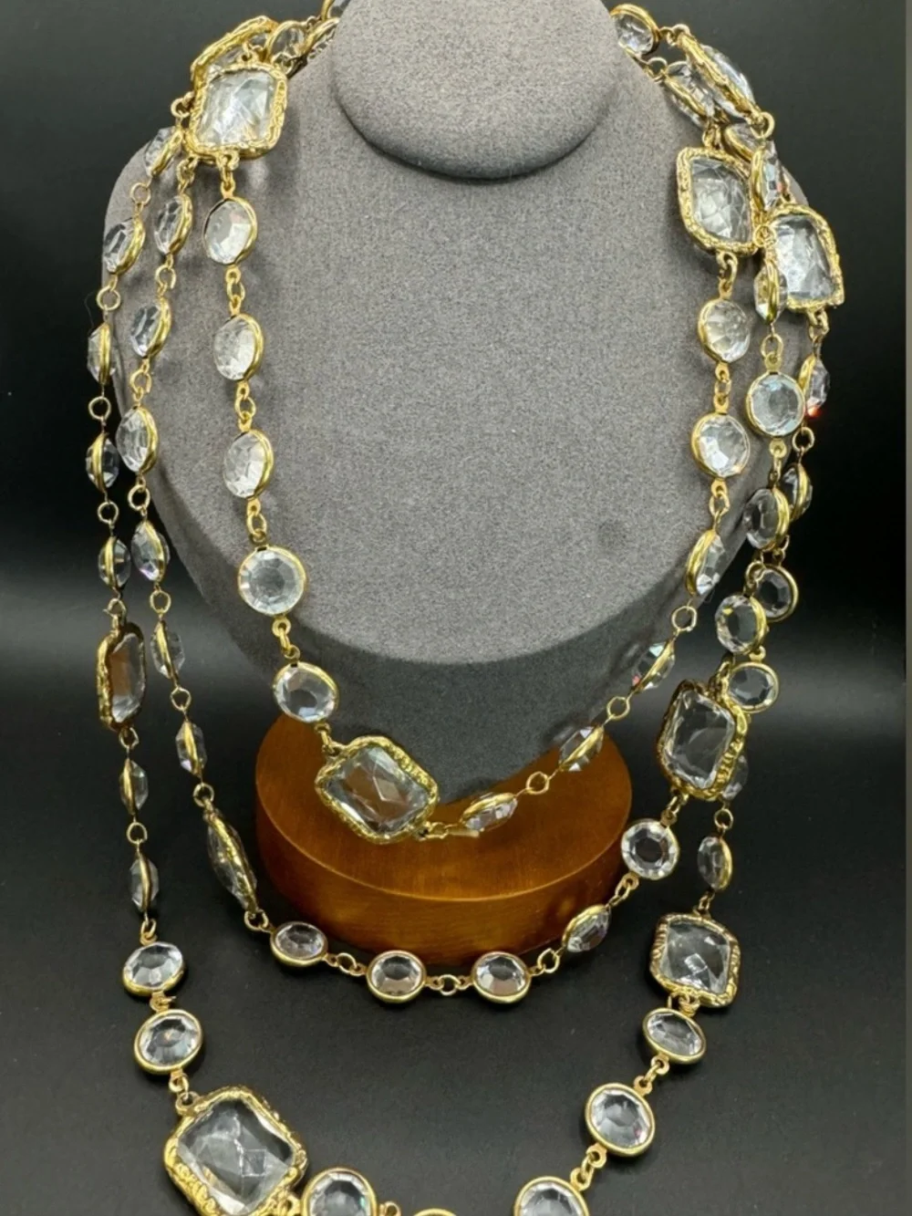 Chanel 24K Gold Plated 1981 Vintage Chicklet Long Opera Necklace, Collectors